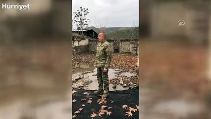 Aliyev Ermenistan işgalden kurtarılan Gubadlı'yı ziyaret etti