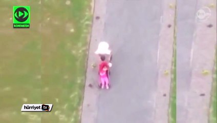 Sarhoş babanın bebek gezdirme macerası olaylı bitti