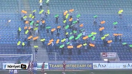Almanya'daki FC Magdeburg taraftarından görülmemiş protesto