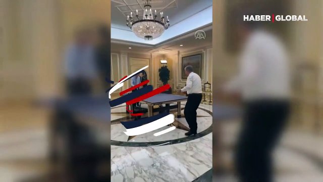 Cumhurbaşkanı Erdoğan, Kazakistan Cumhurbaşkanı Tokayev ile masa tenisi oynadı