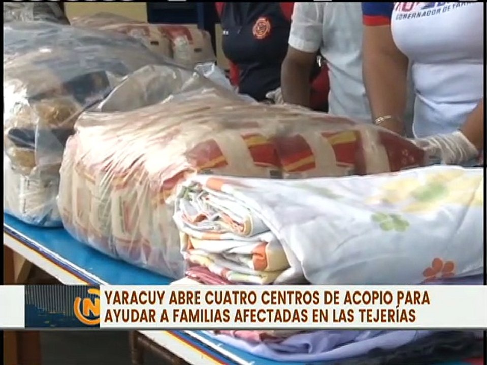 Gobierno de Yaracuy activa cuatro centros de acopio en solidaridad con las familias de Las Tejerías