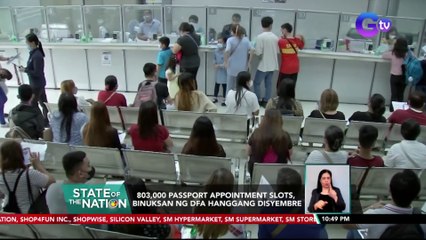 803,000 passport appointment slots, binuksan ng DFA hanggang Disyembre | SONA