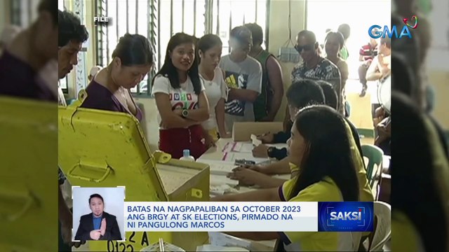 Batas na nagpapaliban sa October 2023 ng Brgy. at SK elections, pirmado na ni Pangulong Marcos | Saksi