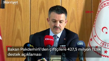 Bakan Pakdemirli'den çiftçilere 427,5 milyon TL'lik destek açıklaması