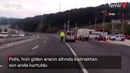 Çevirme yapan polis ölümden döndü! O anlar kamerada