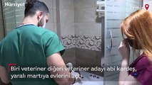 İzmir'de biri veteriner diğeri veteriner adayı abi kardeş, yaralı martıya evlerini açtı