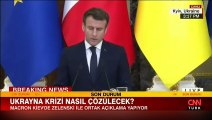 Fransa Cumhurbaşkanı Macron, Zelenskiy ile yaptığı basın toplantısında konuştu