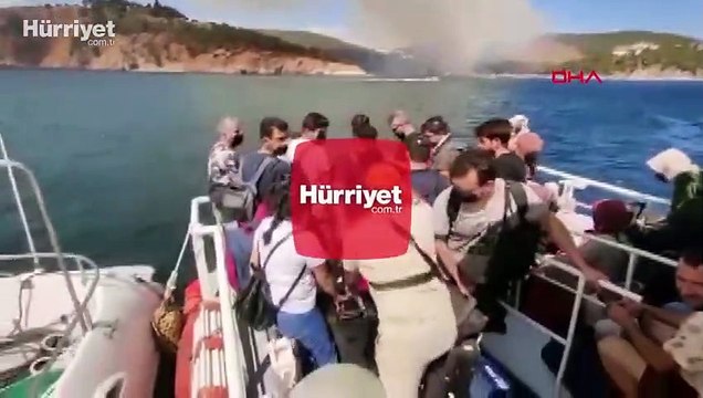 Heybeliada'dan kıyı emniyeti vatandaşları tahliye ediyor