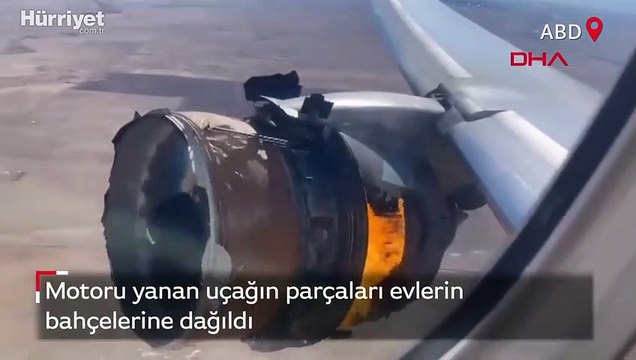 Havada korku dolu anlar! Uçağın motoru havada alev aldı