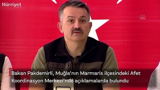 Bakan Pakdemirli, Muğla’nın Marmaris ilçesindeki Afet Koordinasyon Merkezi’nde açıklamalarda bulundu