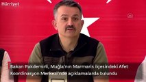 Bakan Pakdemirli, Muğla’nın Marmaris ilçesindeki Afet Koordinasyon Merkezi’nde açıklamalarda bulundu