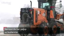 Samsun'da kar yağışı ve buzlanma