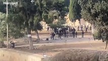 İsrail polisinden nöbet tutan Filistinlilere müdahale