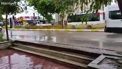 Edirne'de sağanak etkili oldu