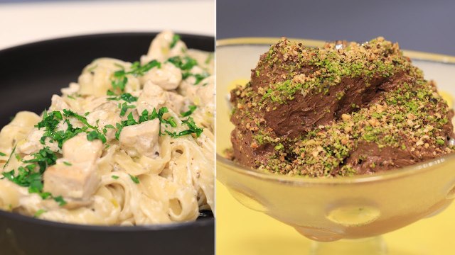 Tagliatelle au poulet et champignons ، mousse au chocolat - Koujinetna Haka 2 - EP 03