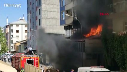 Muş'ta 6 katlı binada yangın  can pazarı yaşandı