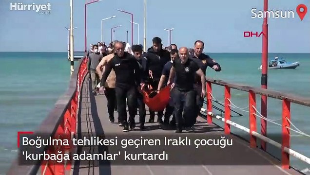 Boğulma tehlikesi geçiren Iraklı çocuğu 'kurbağa adamlar' kurtardı