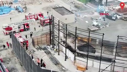 Kadıköy'de AVM'nin tadilat yapılan bölümünde yangın
