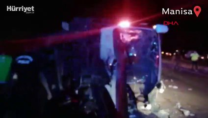 Manisa'da yolcu otobüsü kazası