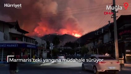 Marmaris'teki yangına müdahale devam ediyor