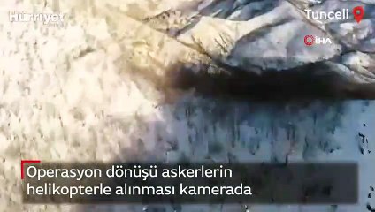 Operasyon dönüşü askerlerin helikopterle alınması kamerada