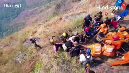 Hindistan’da dağ yamacında 48 saat mahsur kalan genç kurtarıldı