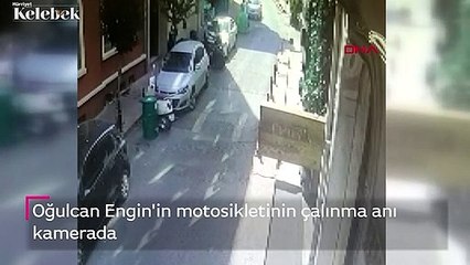 Oğulcan Engin'in motosikletinin çalınma anı kamerada