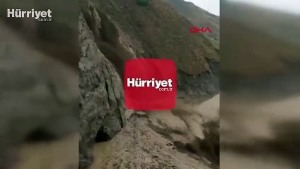 Hakkari'de meydana gelen heyelan kamerada