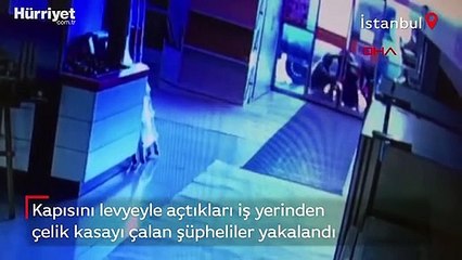 Çelik kasayı sürükleyerek böyle çaldılar!