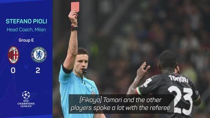 'Not one of his best nights' - Pioli baffled by Tomori red card