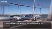 Fatih Sultan Mehmet Köprüsü'nde otomobil ateş aldı