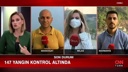 Manavgat, Milas ve Marmaris'te yangınlarda son durumu canlı yayında açıkladılar