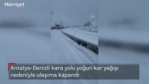 Antalya-Denizli kara yolunda ulaşıma kar engeli
