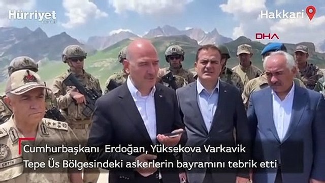Cumhurbaşkanı Erdoğan, Yüksekova Varkavik Tepe Üs Bölgesindeki askerlerin bayramını tebrik etti