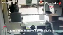 PTT şubesine maskeli ve pompalı tüfekle giren 3 şüpheli 20 bin TL çaldı