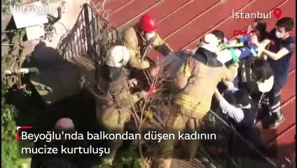 Balkondan düşen kadının mucize kurtuluşu