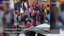 Yasak dinlemediler, nişan eğlencesi yaptılar, maskeyi mendil yapıp halay çektiler...