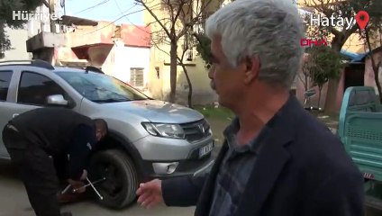 11 aracın lastiğini 86 saniyede kesti  o anlar kamerada