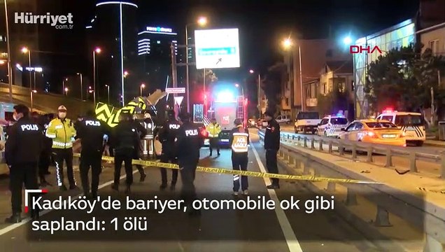 Kadıköy'de bariyer, otomobile ok gibi saplandı: 1 ölü
