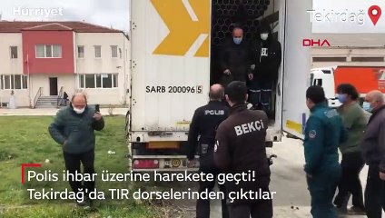TIR’ın dorselerinde böyle yakalandılar!
