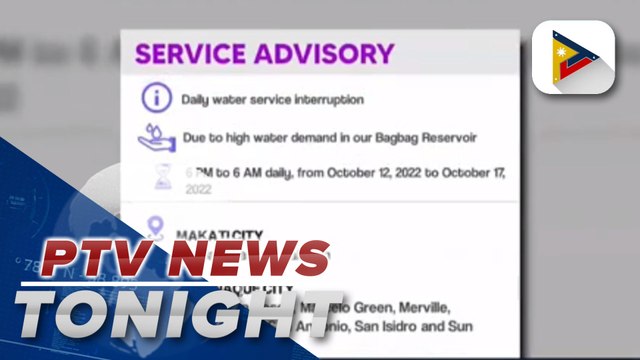 Maynilad implements service interruption in some areas in NCR until October 17