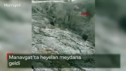 Manavgat'ta heyelan meydana geldi