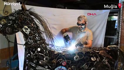 3 bin atık malzemeden 2 yılda at yaptı  50 bin lira fiyat biçti