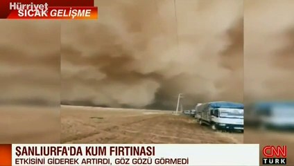 Şanlıurfa'da kum fırtınası! O anlar kamerada