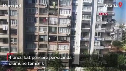 4'üncü kat pencere pervazında ölümüne temizlik