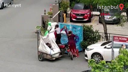 Beşiktaş'ta giysi kumbarasından hırsızlık kamerada