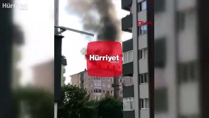 Ümraniye'de 10 katlı binanın çatısında yangın
