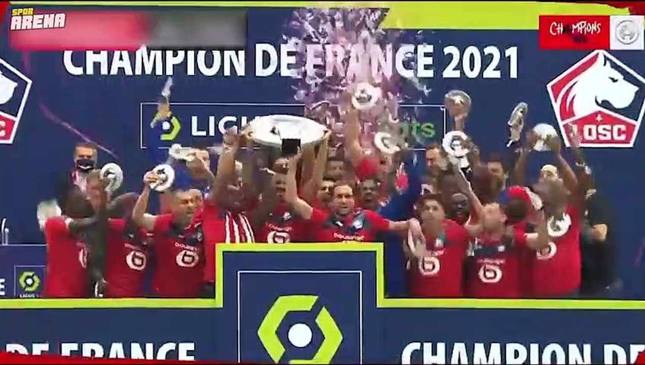 Burak Yılmaz, Yusuf Yazıcı ve Zeki Çelik'li Lille'in şampiyonluk coşkusu