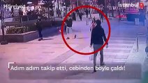 Adım adım takip etti, cebinden böyle çaldı!