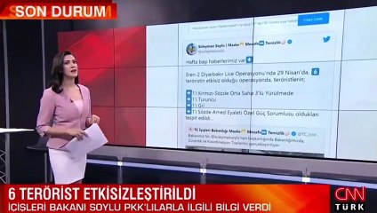 İçişleri Bakanı Süleyman Soylu açıkladı: 6 terörist etkisizleştirildi